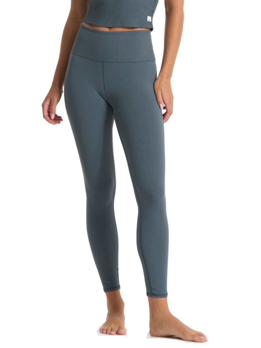Vuori Rib Studio Legging High Waist 7/8 Ankle Length Stone Size S